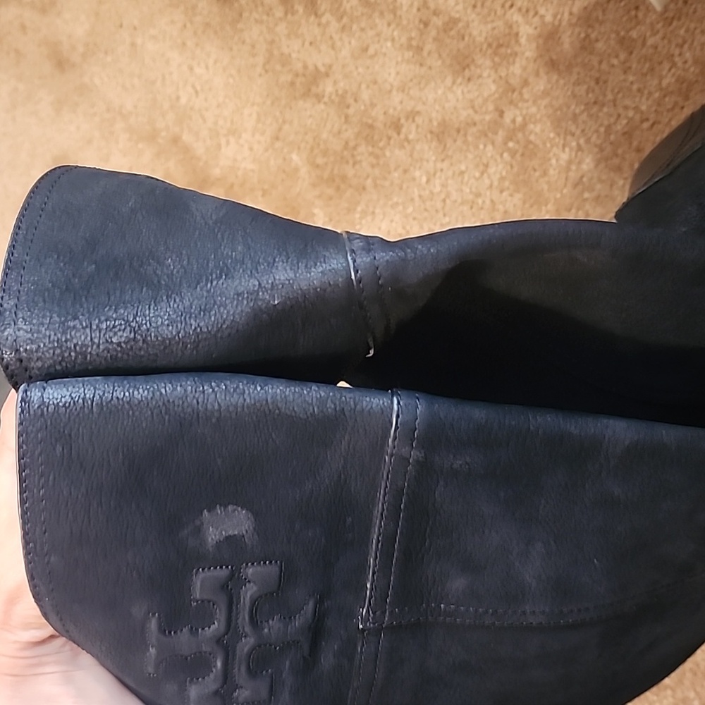 Tory Burch Simone Suede+Leather Over the Knee Boots - Picture 4 of 14